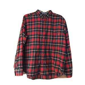 Woolrich Flannel‎ Long Sleeve Plaid Shirt Size XL 100% Cotton
